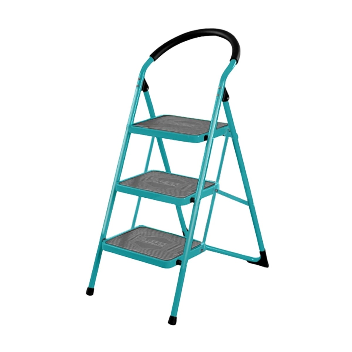 Escalera tubular de acero 3 pasos soporta 150kg Total3