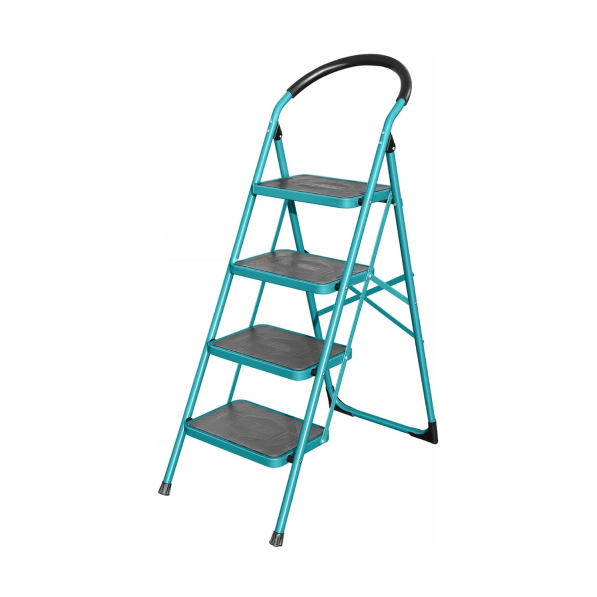 Escalera tubular de acero 4 pasos soporta 150kg Total4
