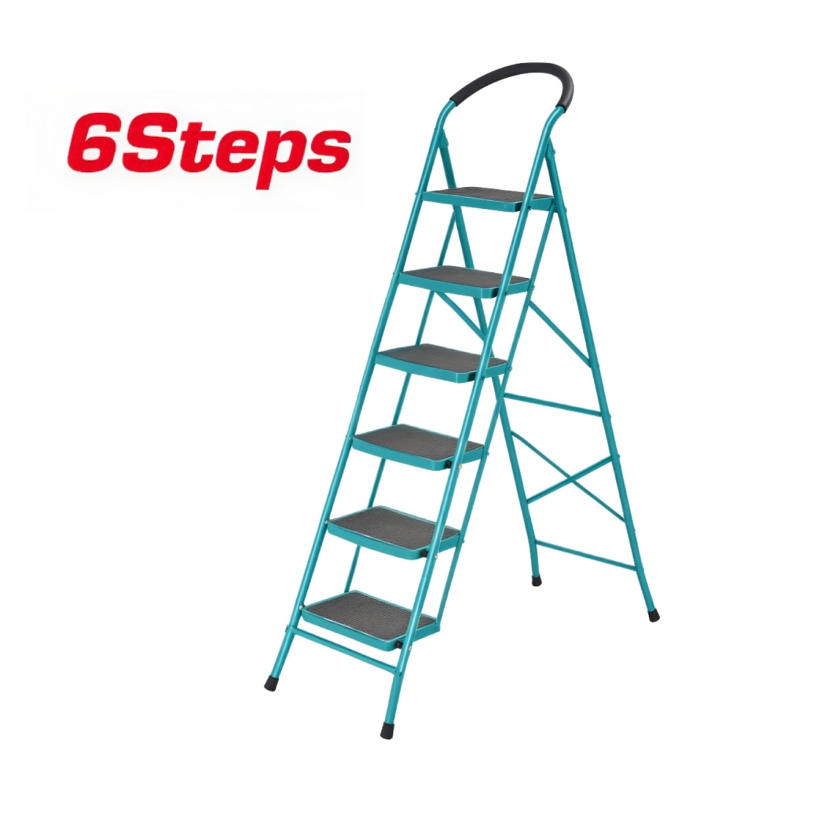 Escalera Tubular de Acero 6 Peldaños Soporta 150kg Total2