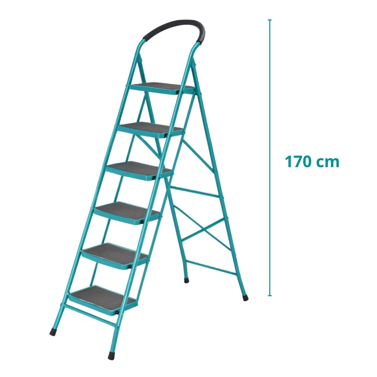 Escalera Tubular de Acero 6 Peldaños Soporta 150kg Total4