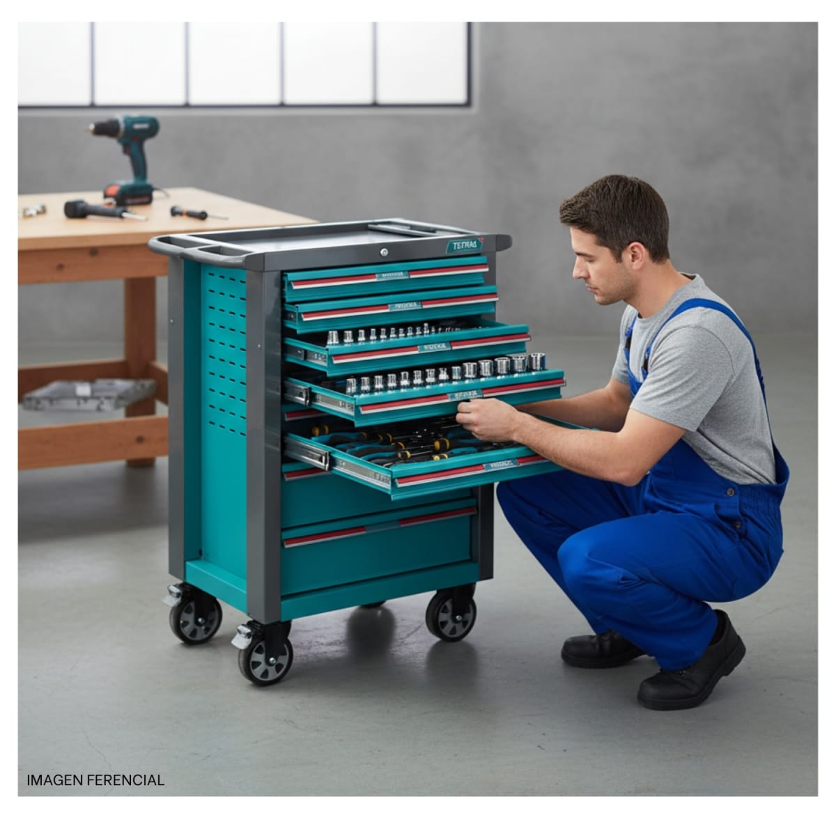 Gabinete Metálico 7 Cajones + 328 Herramientas Total9