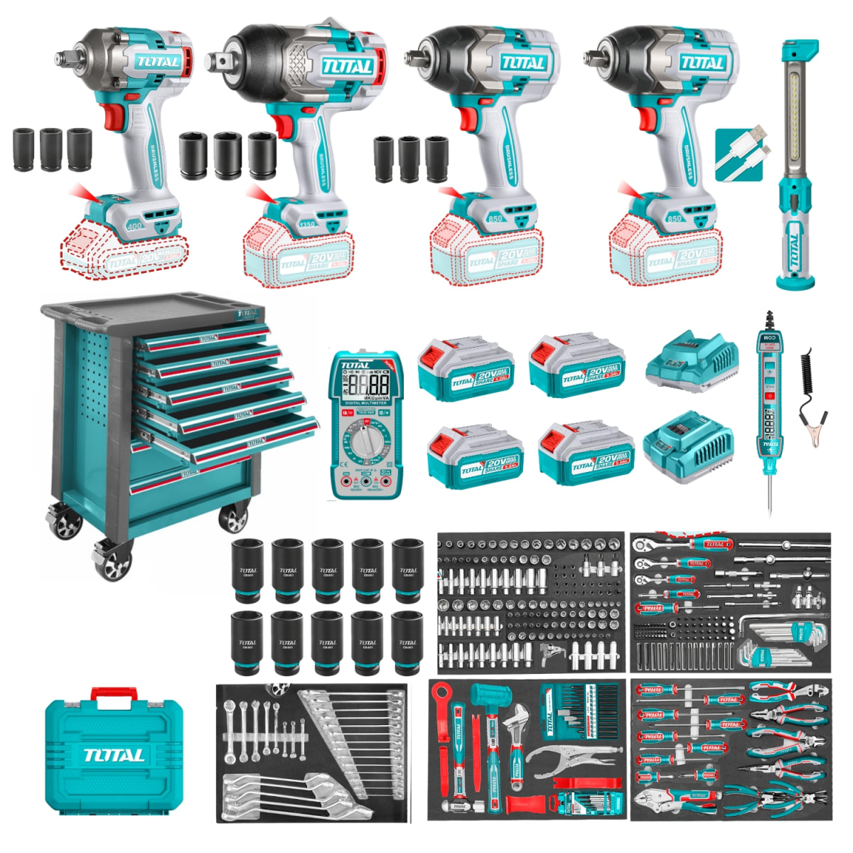 COMBO MECÁNICO INALÁMBRICO 372PCS TOTAL1
