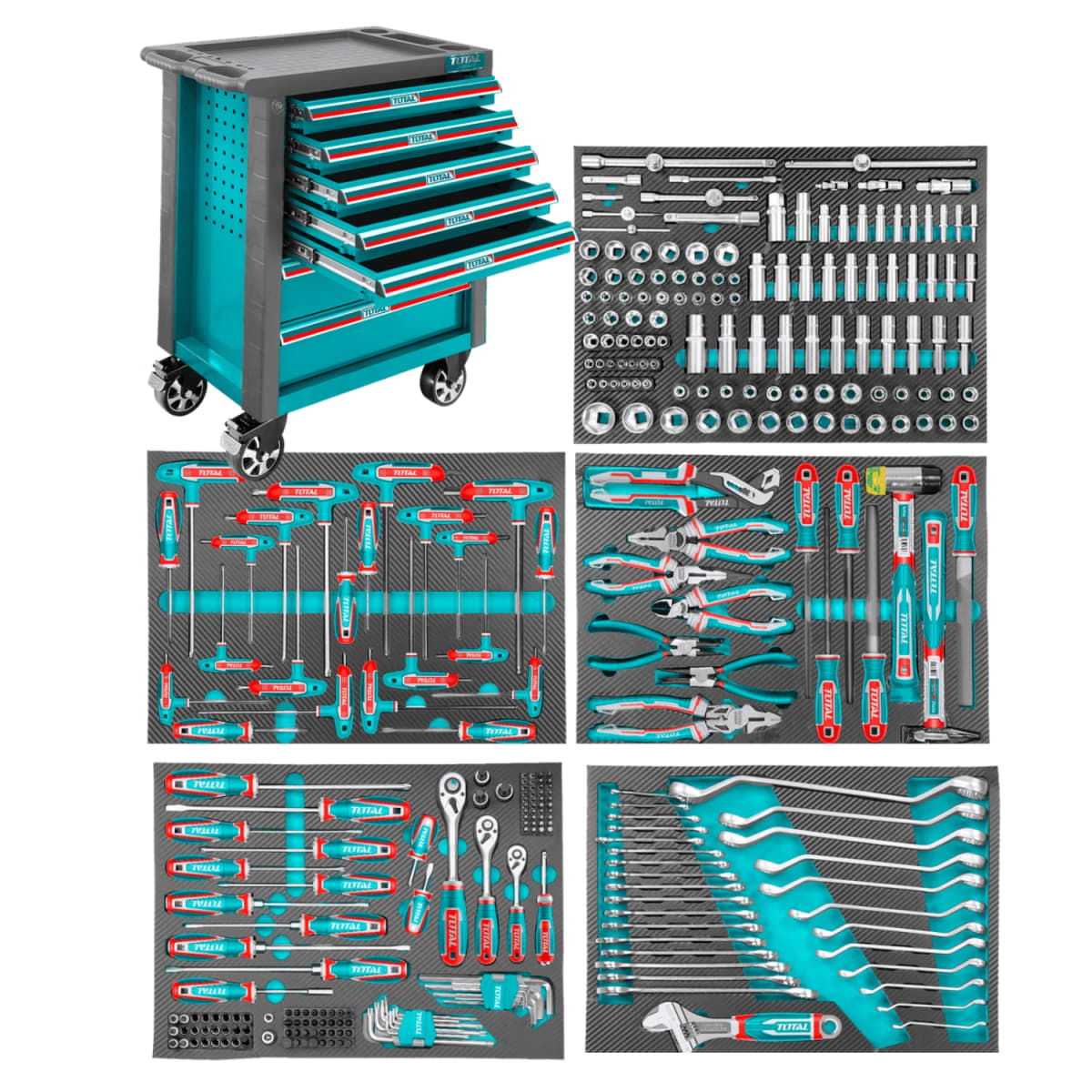 Gabinete porta herramientas Ultra436 piezas industrial Total3