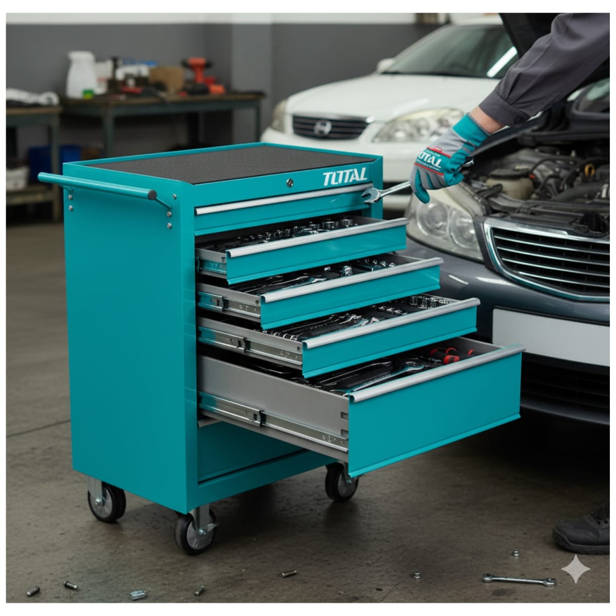 Carrito PortaHerramientas 7 Cajones Metalico Total3