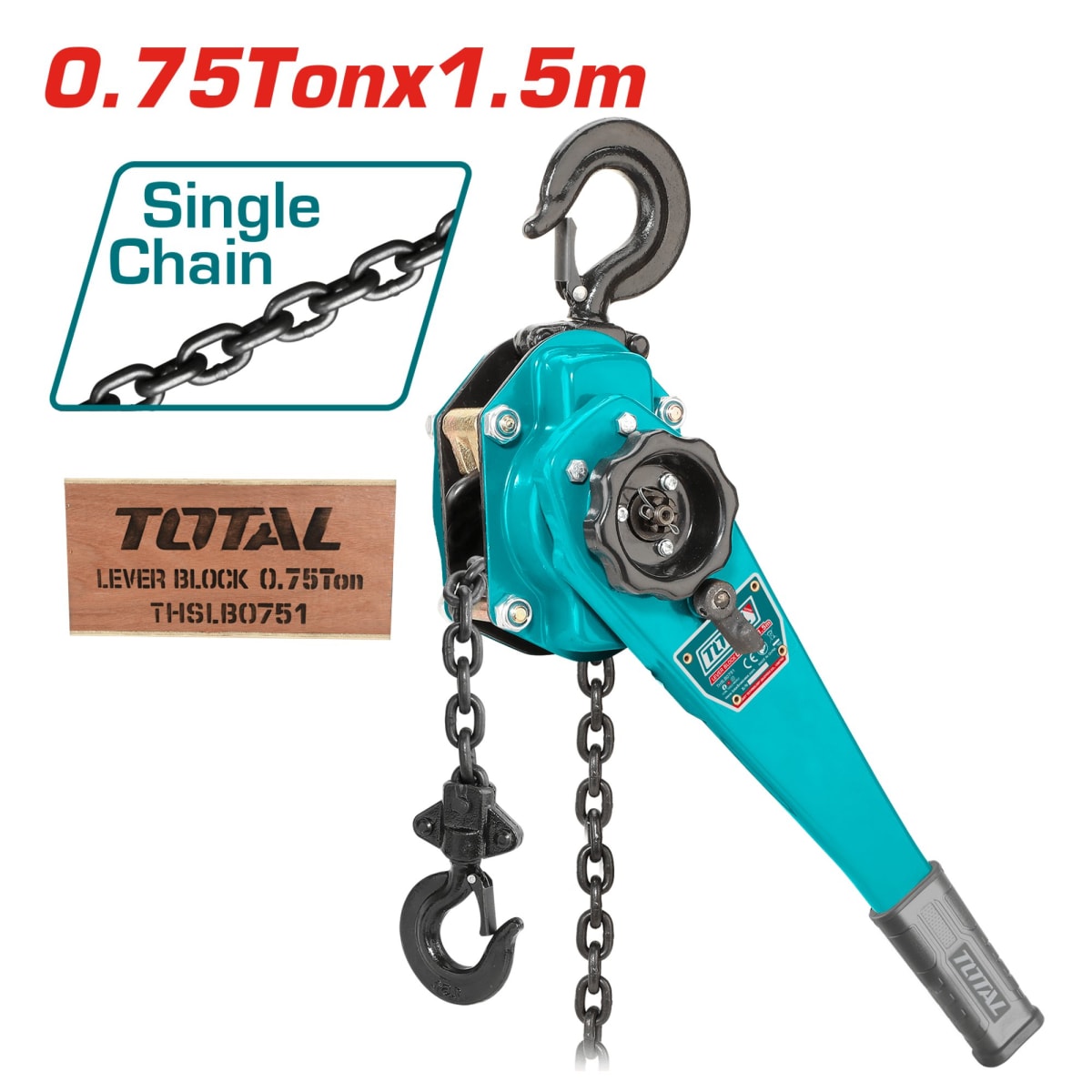 Tecle de cadena con palanca 0.75 toneladas Total2