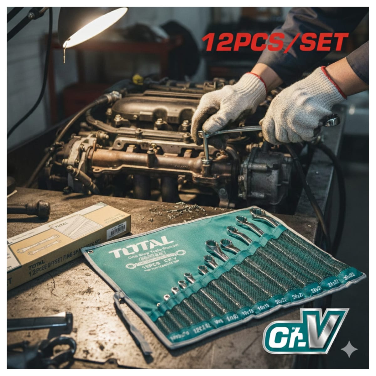 Set de Llaves Corona Acocada 6-32mm 12pcs Total3