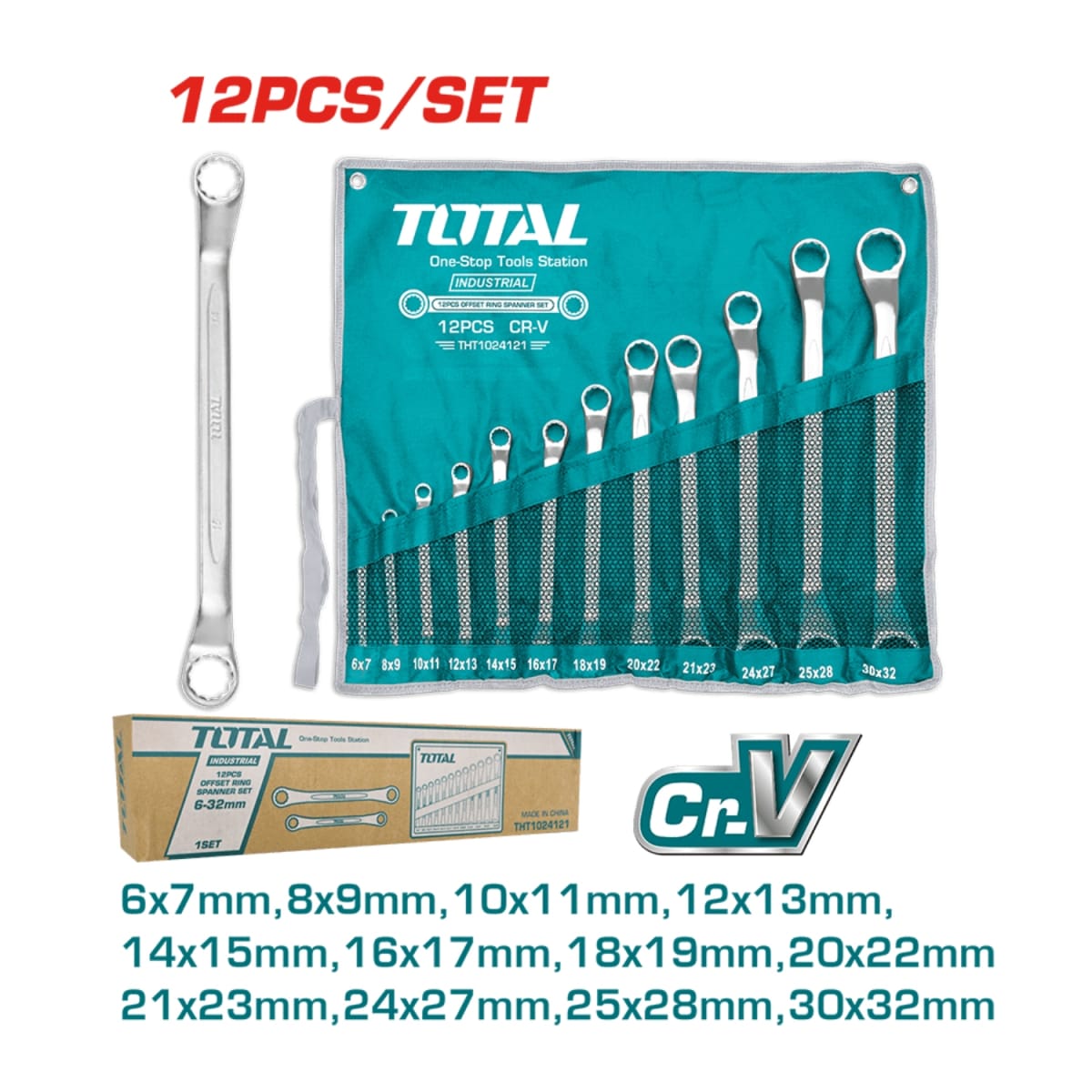 Set de Llaves Corona Acocada 6-32mm 12pcs Total5