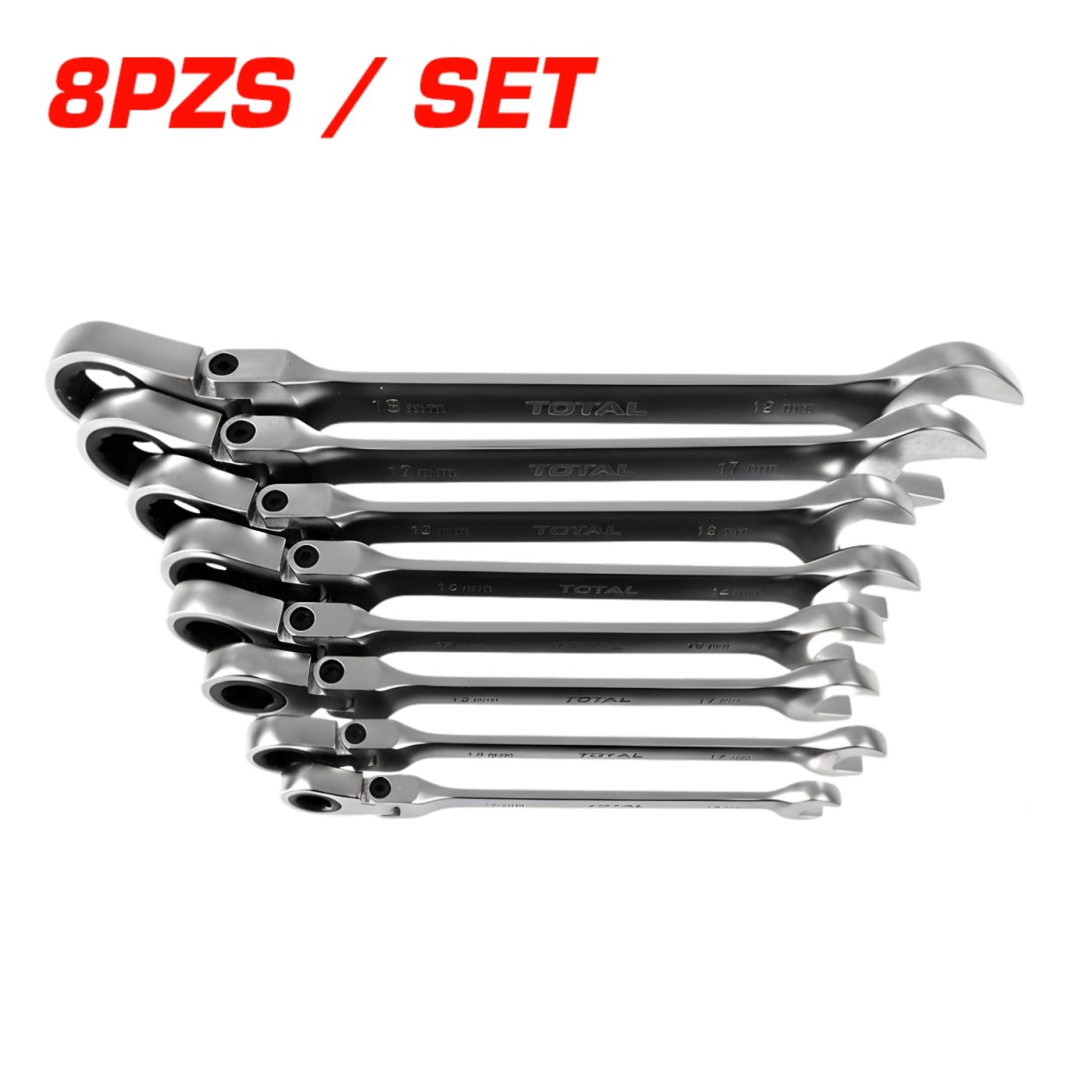 Set de Llaves Combinadas con Ratchet Flexible 8pcs Total3