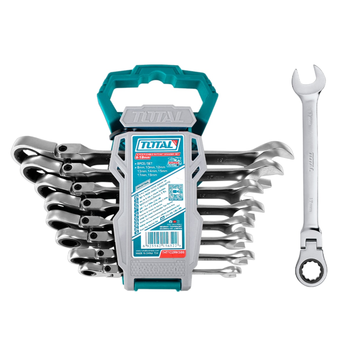 Set de Llaves Combinadas con Ratchet Flexible 8pcs Total1