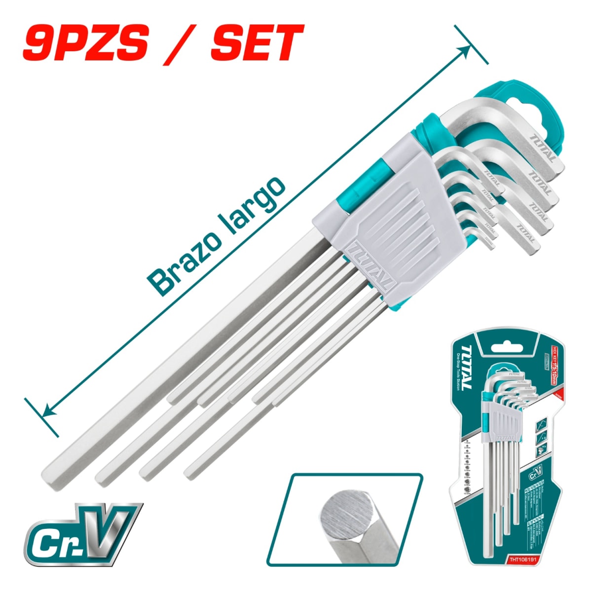 Set de Llaves Allen 1.5-10mm 9pcs Total2