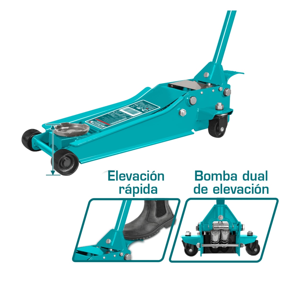 Gata Hidráulica Tipo Lagarto 3 Ton Doble Bomba Total3