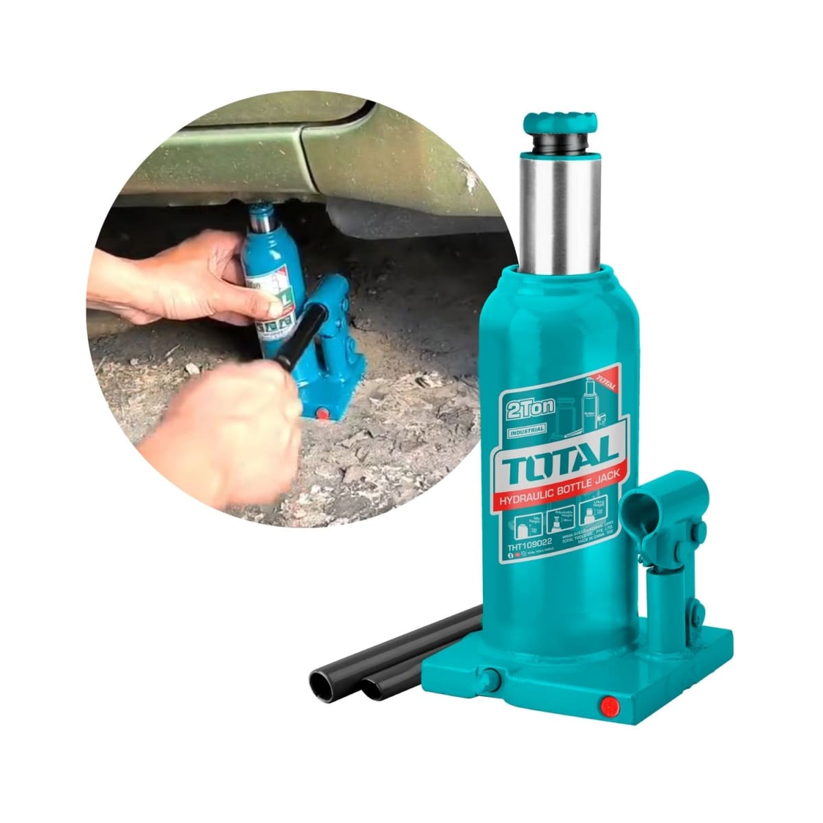Gata hidráulica tipo botella 2 toneladas Total3