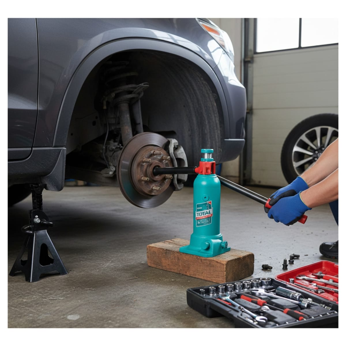 Gata Hidraulica tipo Botella 10 Toneladas Piston Niquelado Total2