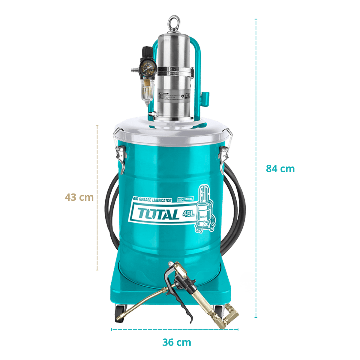 Engrasadora neumática 45 litros industrial Total2