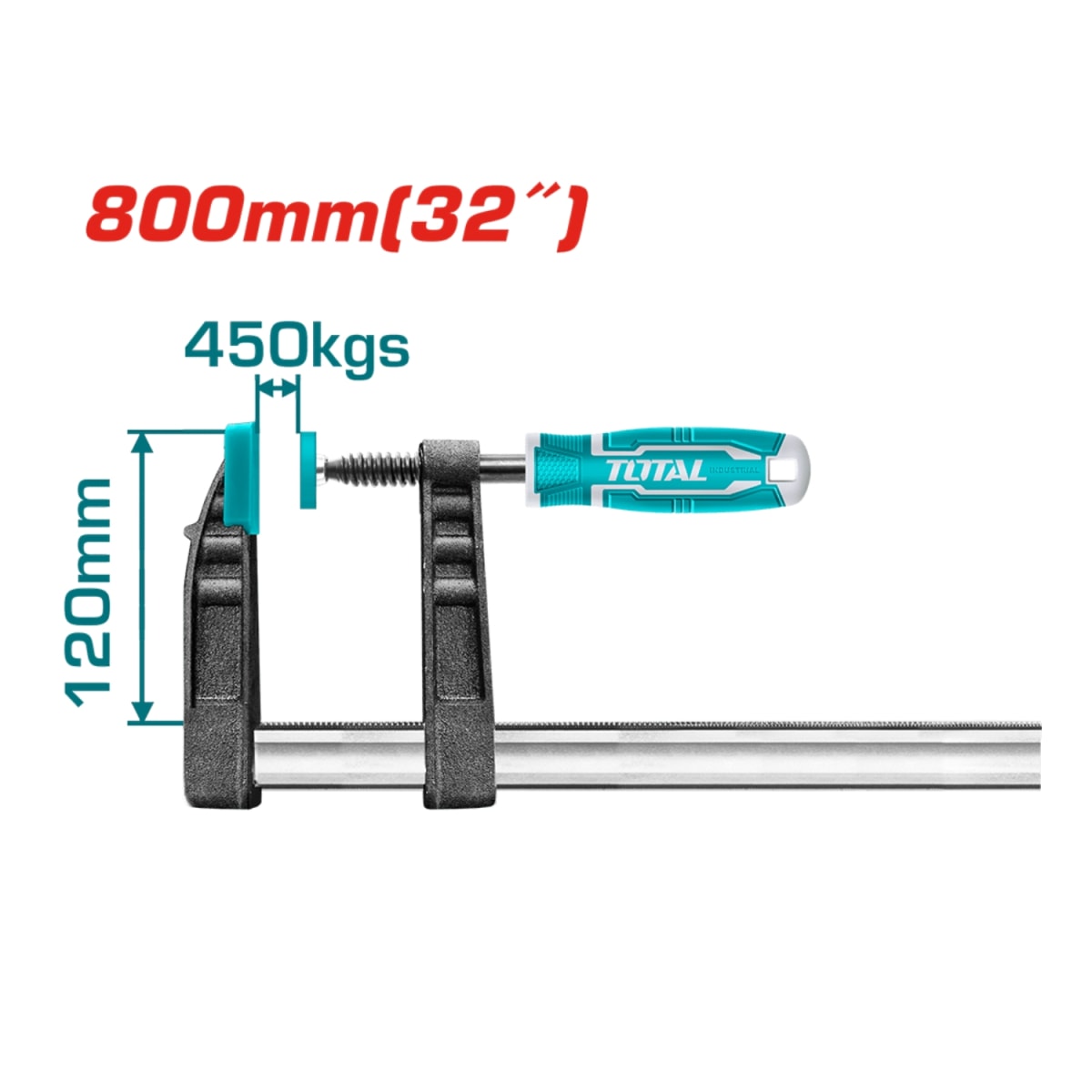 Prensa Sargento tipo F 120x800mm 450kg Total2