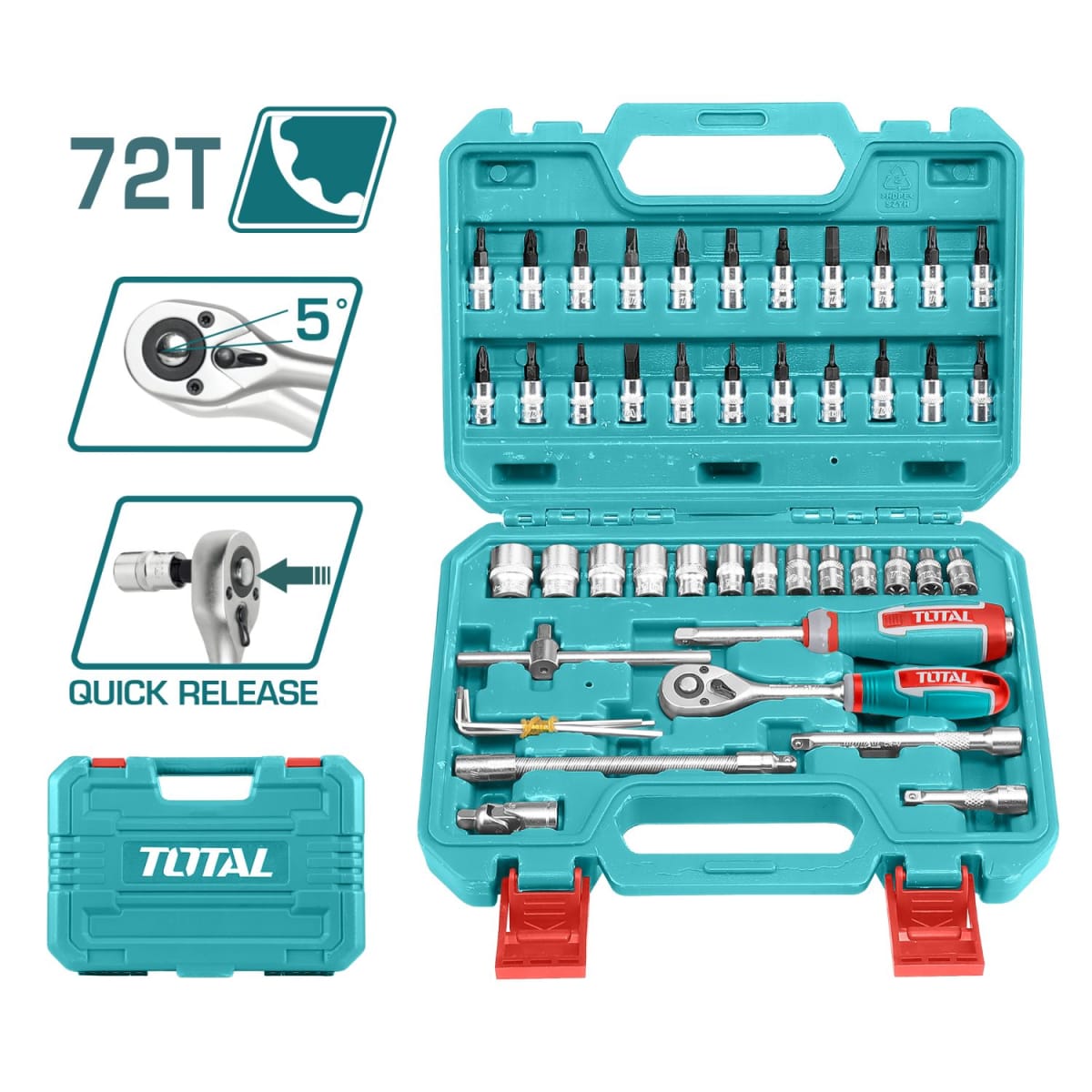 Juego de 46 herramientas mixtas ¼
