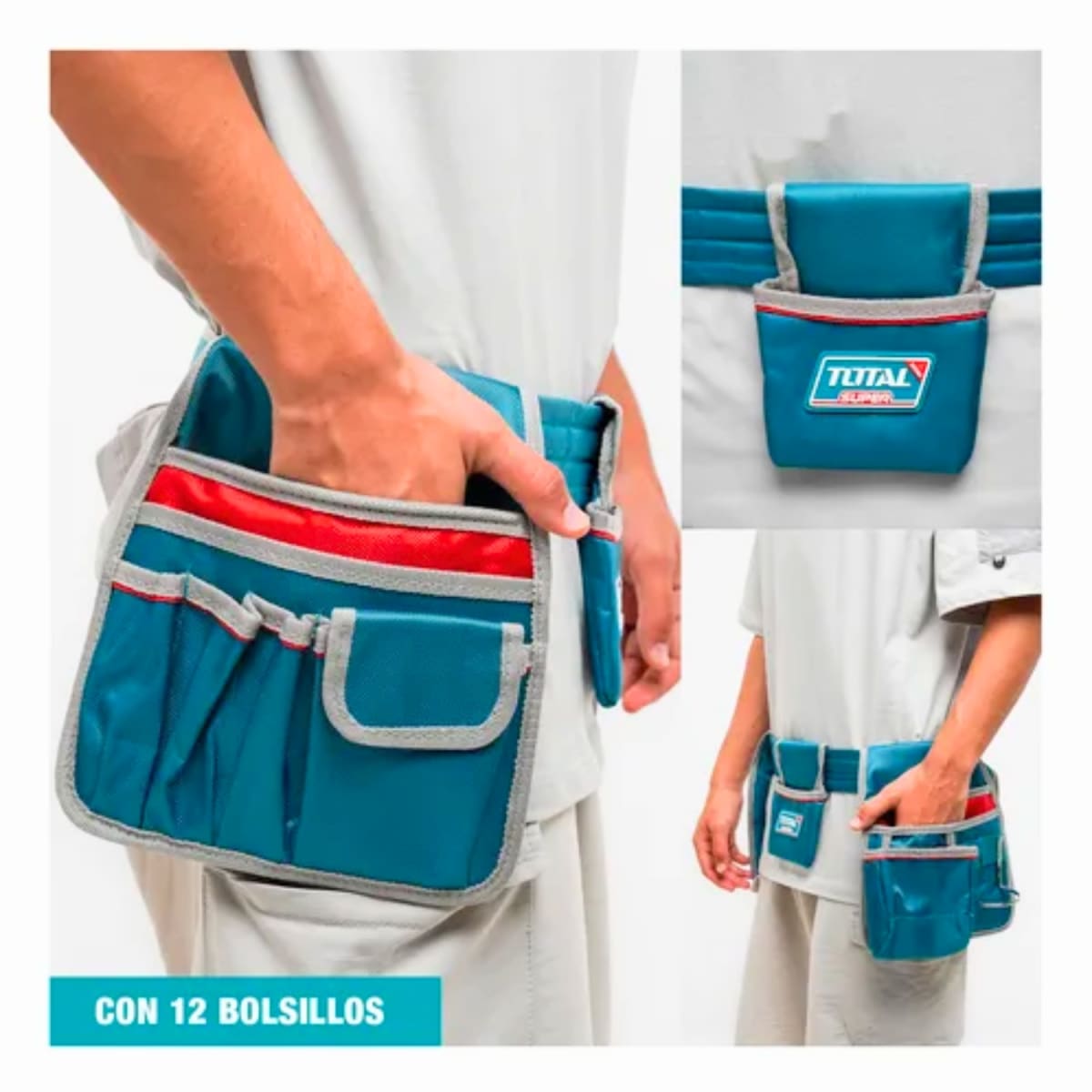 Cinturón Portaherramientas de 12 Bolsillos Total4
