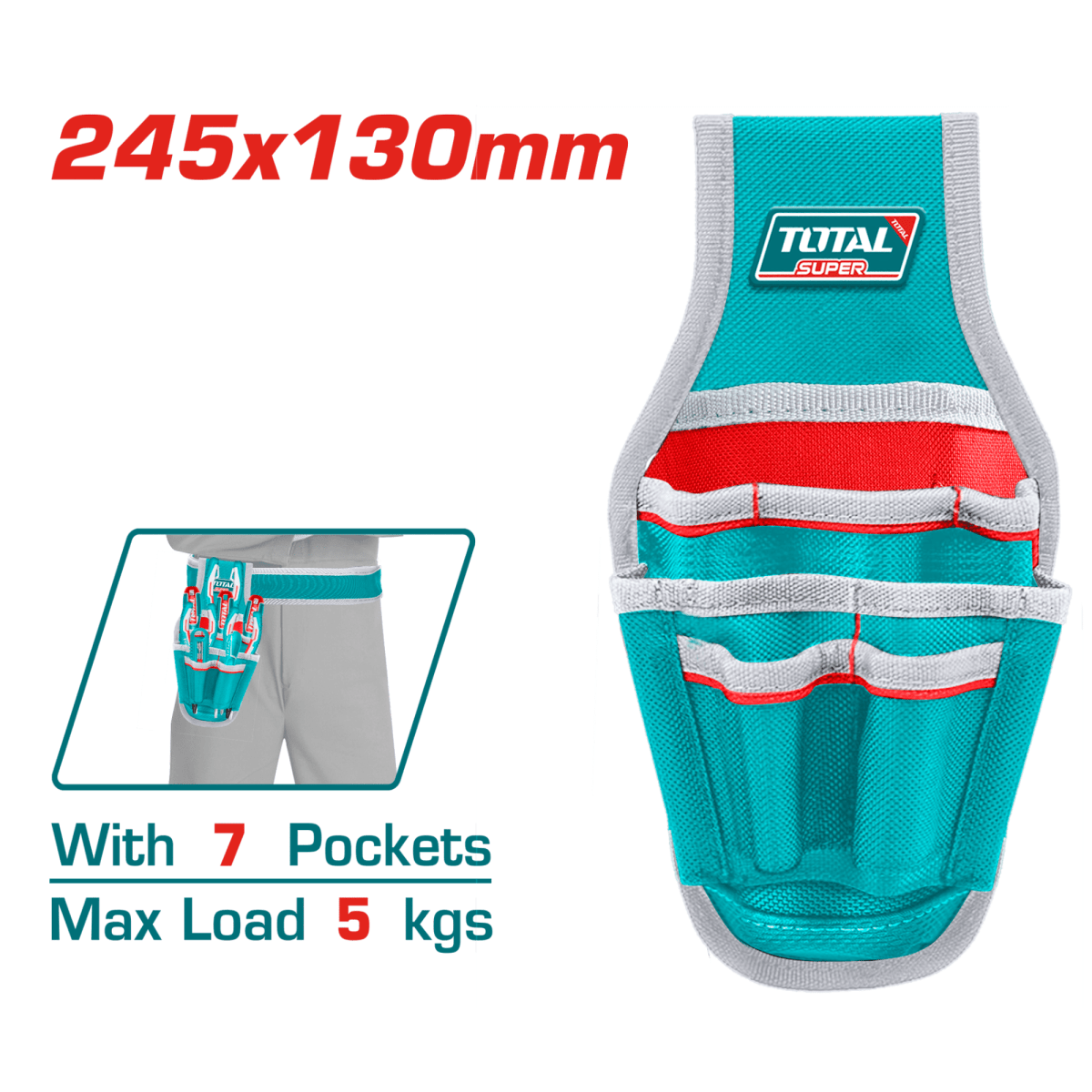 Bolsillo para porta herramientas 7 bolsillos Total3