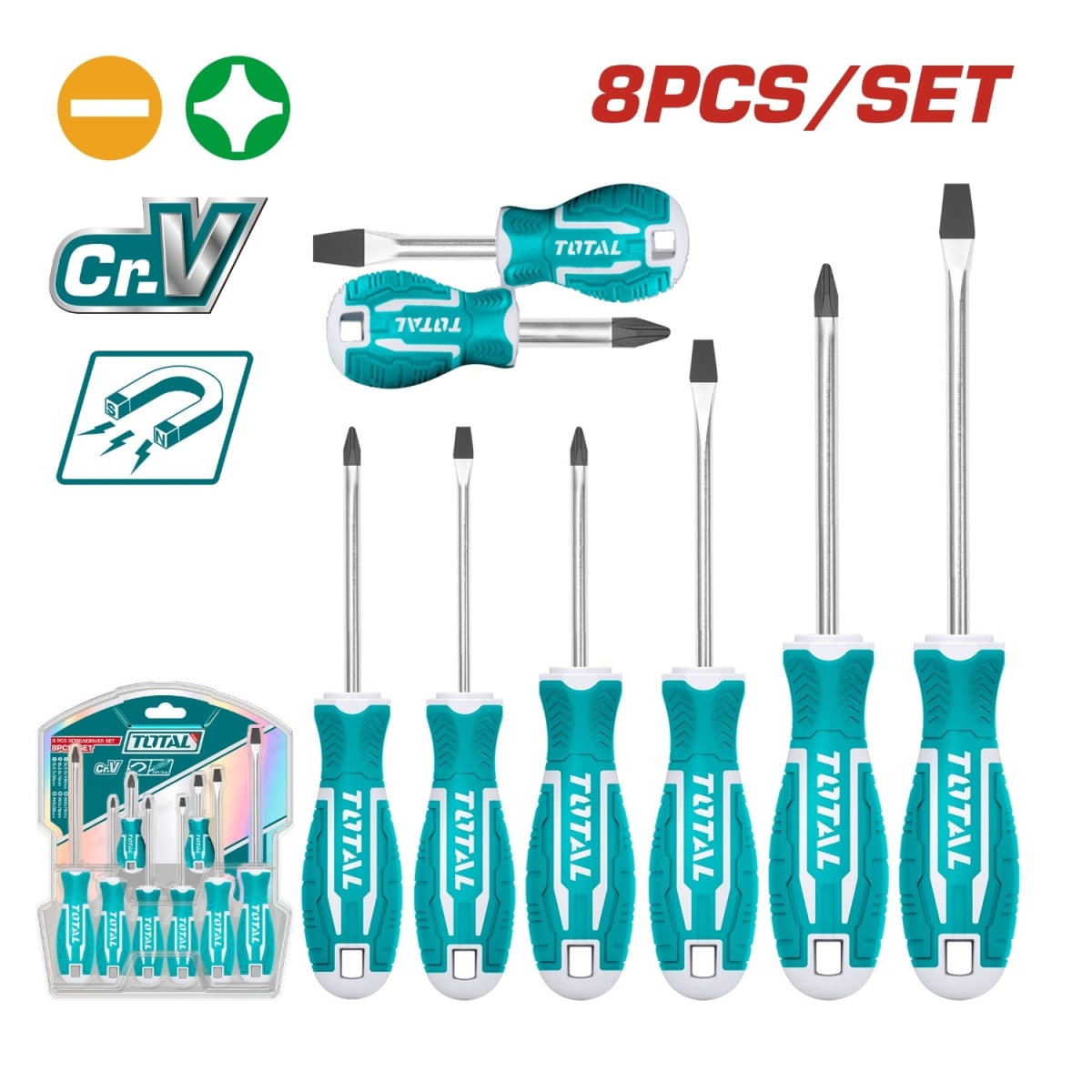 Juego de 8 destornilladores Total2