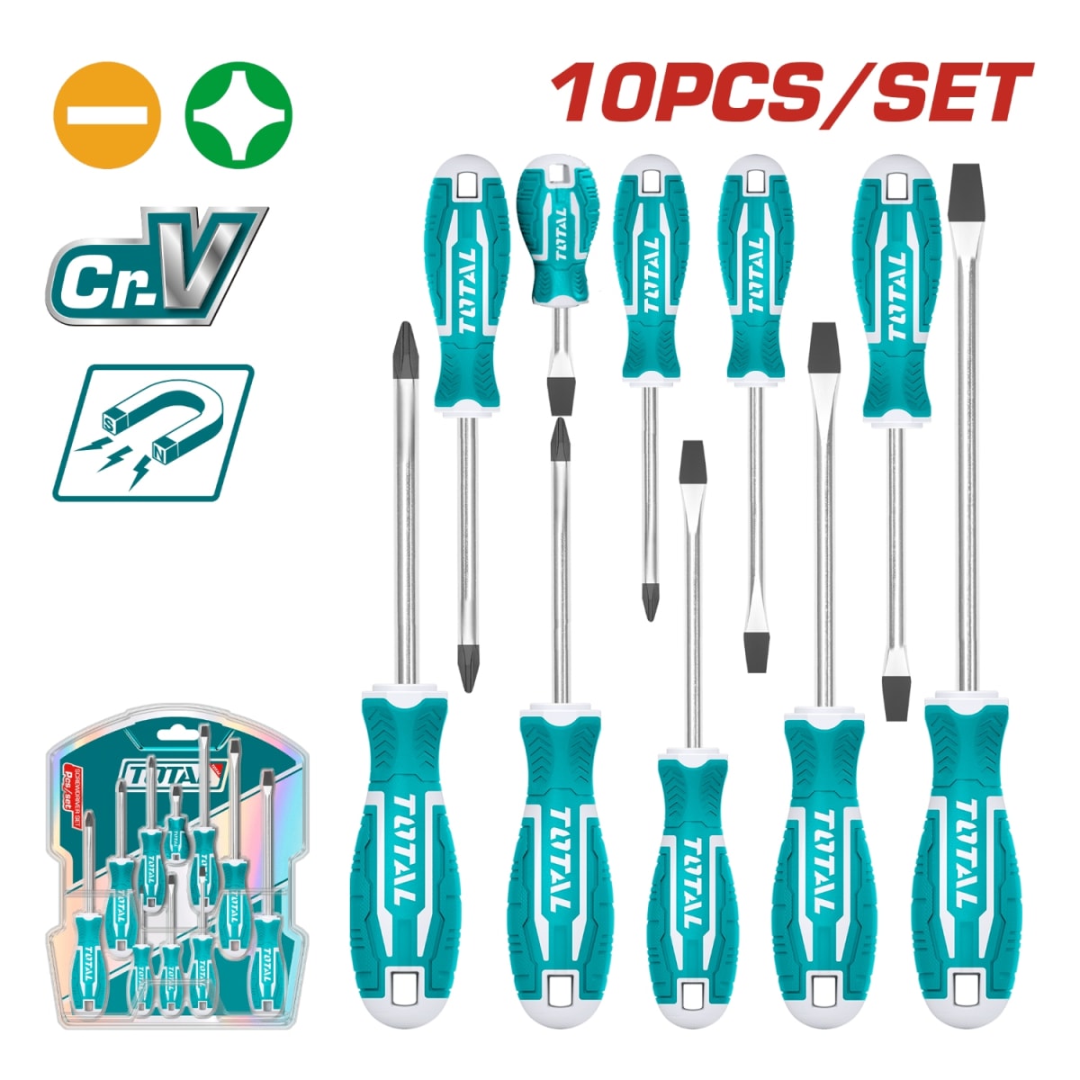 Set de Destornilladores 10pcs magnetico Total2