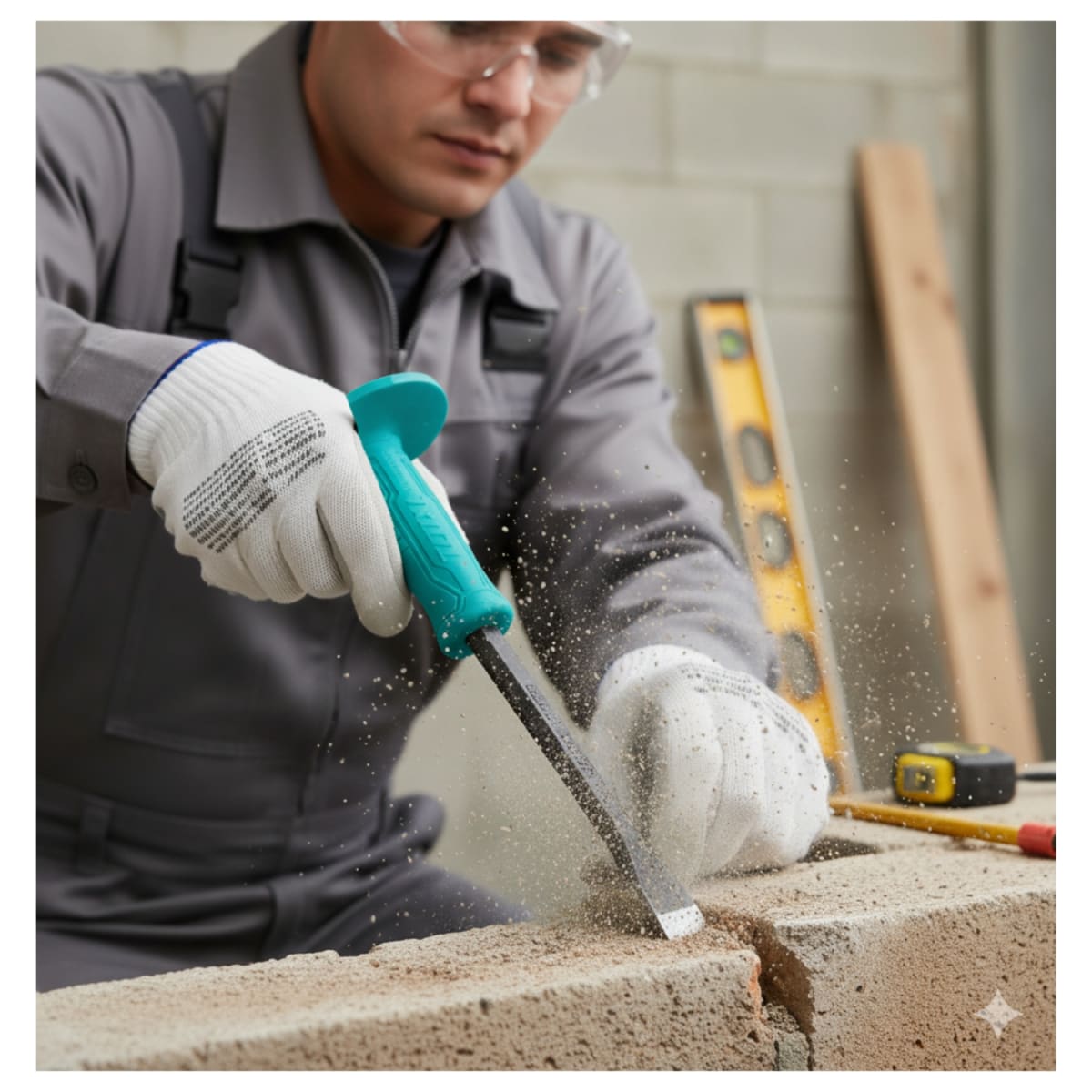 Cincel de Corte Frío 300mm Acero al Carbono Plano Total3