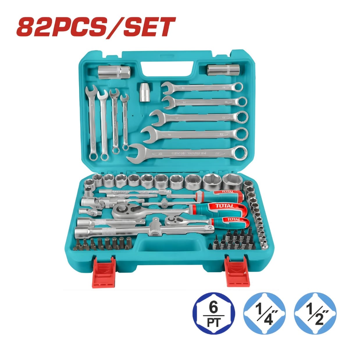 Set de Herramientas con Ratchet 82Pzs Total2