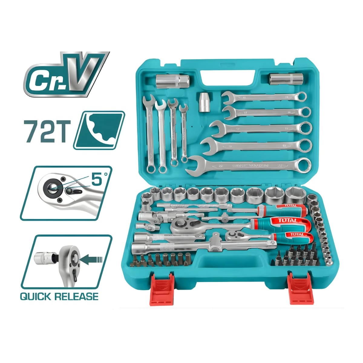 Set de Herramientas con Ratchet 82Pzs Total3