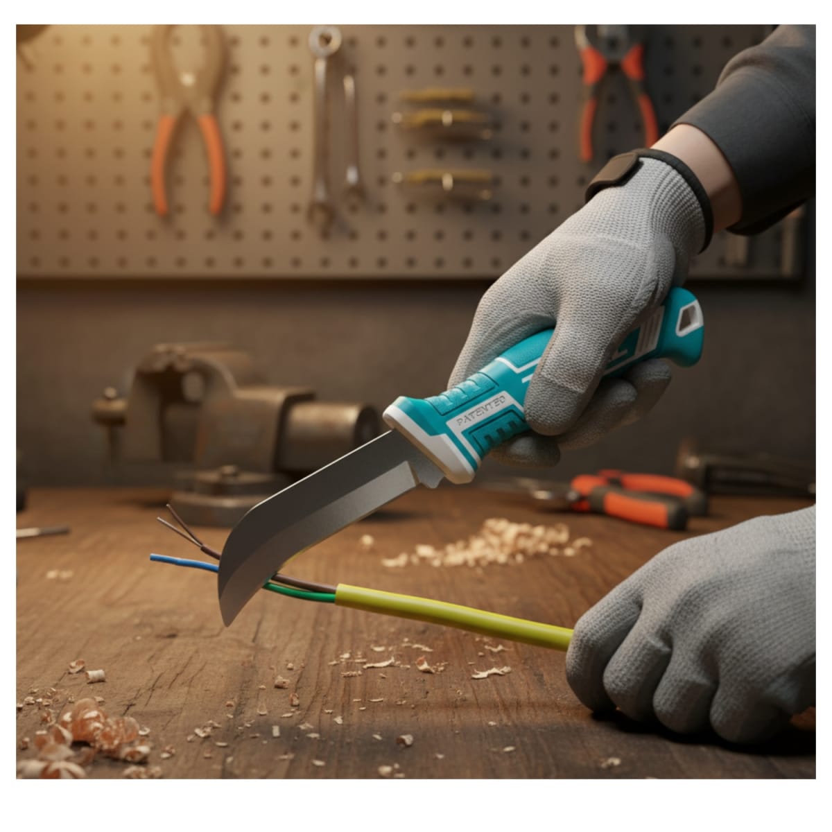 Cuchilla PelaCable Curva 200mm Ergonomico Total3