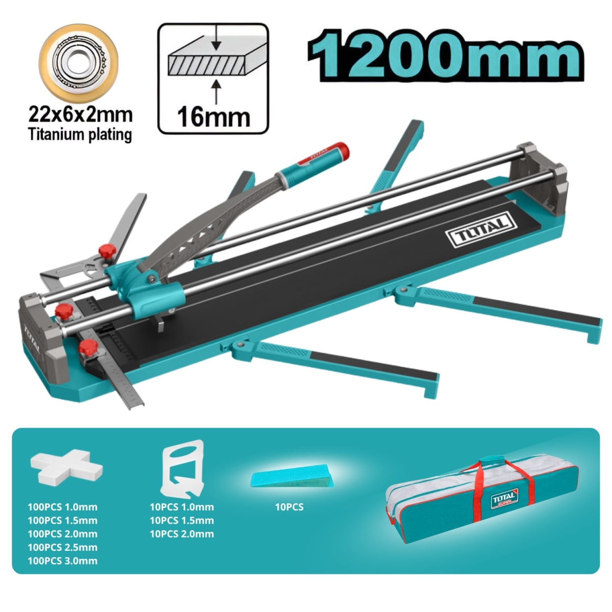 Cortador de mayólica 120cm + 541 accesorios industrial Total3