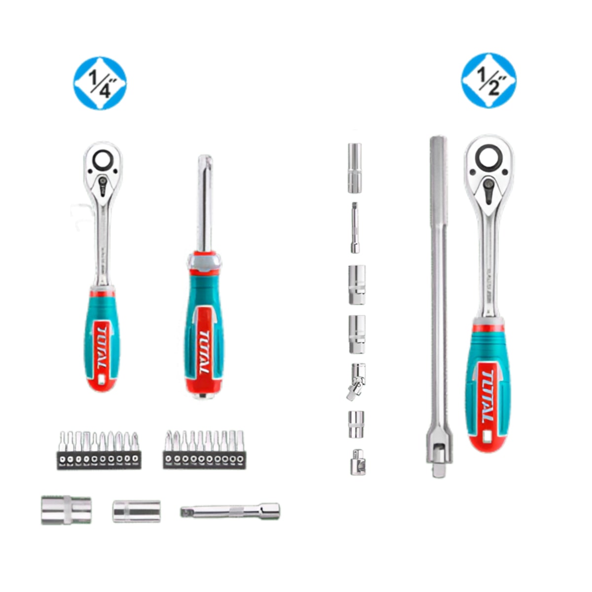 Set de Herramientas Manuales 108pcs con Maletin Total3