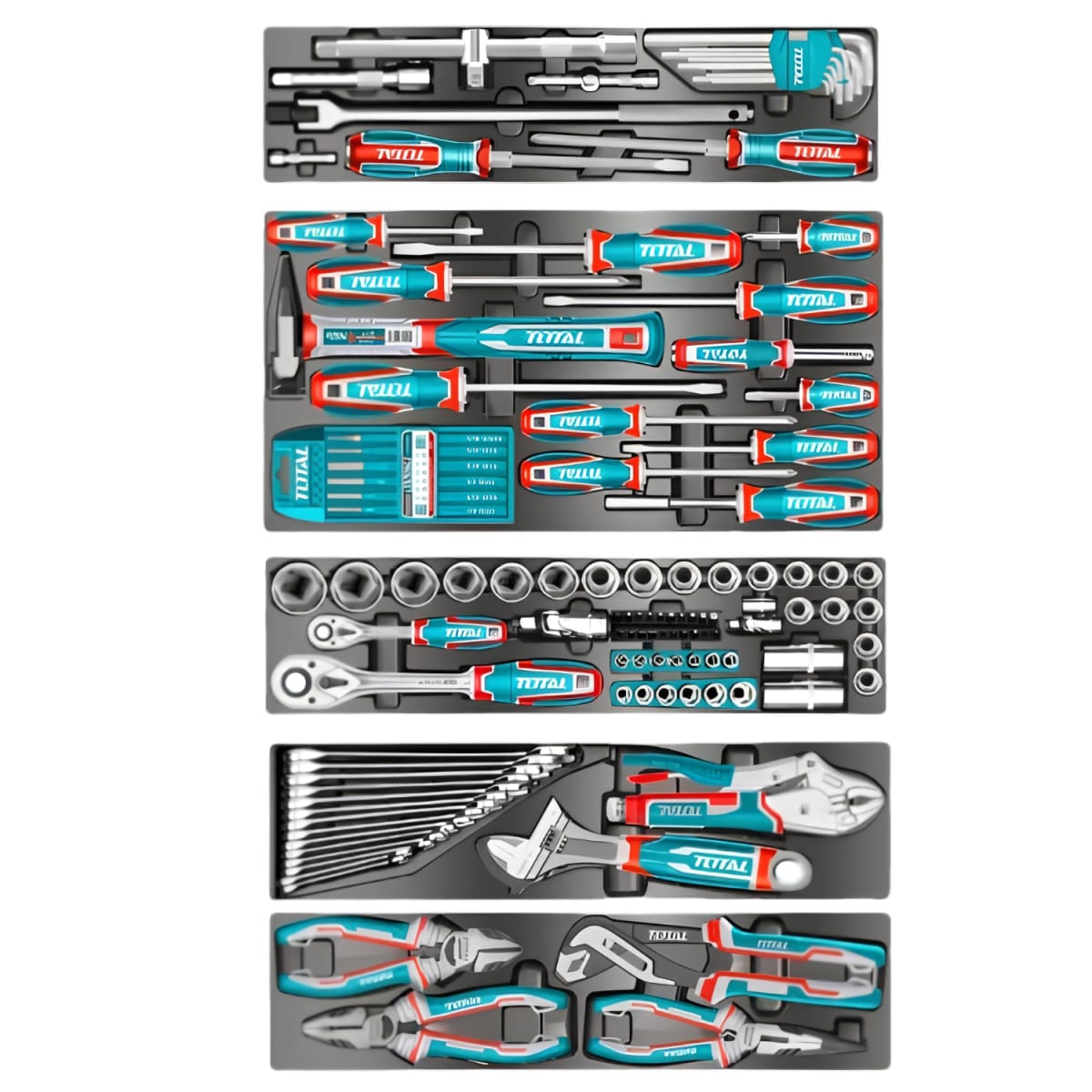 Maletín porta herramientas con 116 pcs Total3