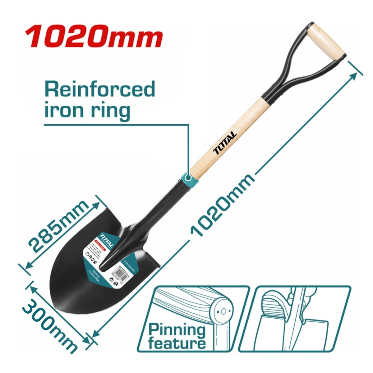 Pala Tipo Cuchara con mango de Madera TOTAL2