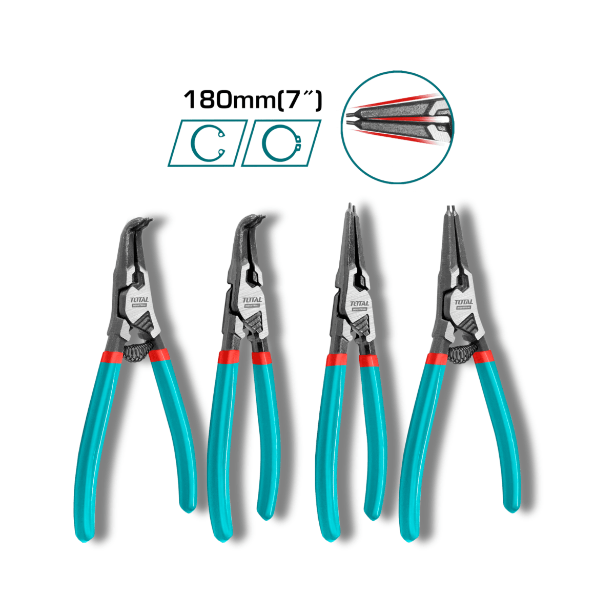 Juego de alicates saca seguros 4 piezas Total4