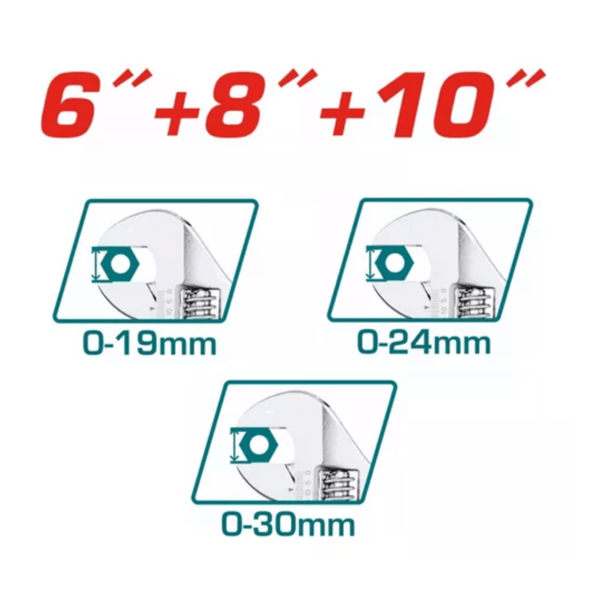 Juego de llaves francesas de 6