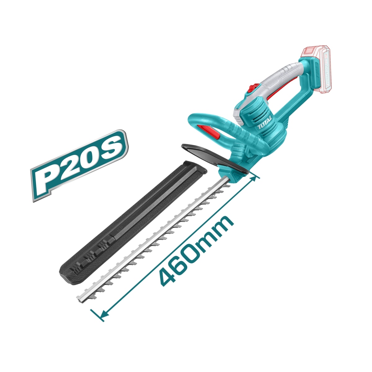 CortaSetos 46cm (solo cabezal) 20v Total3