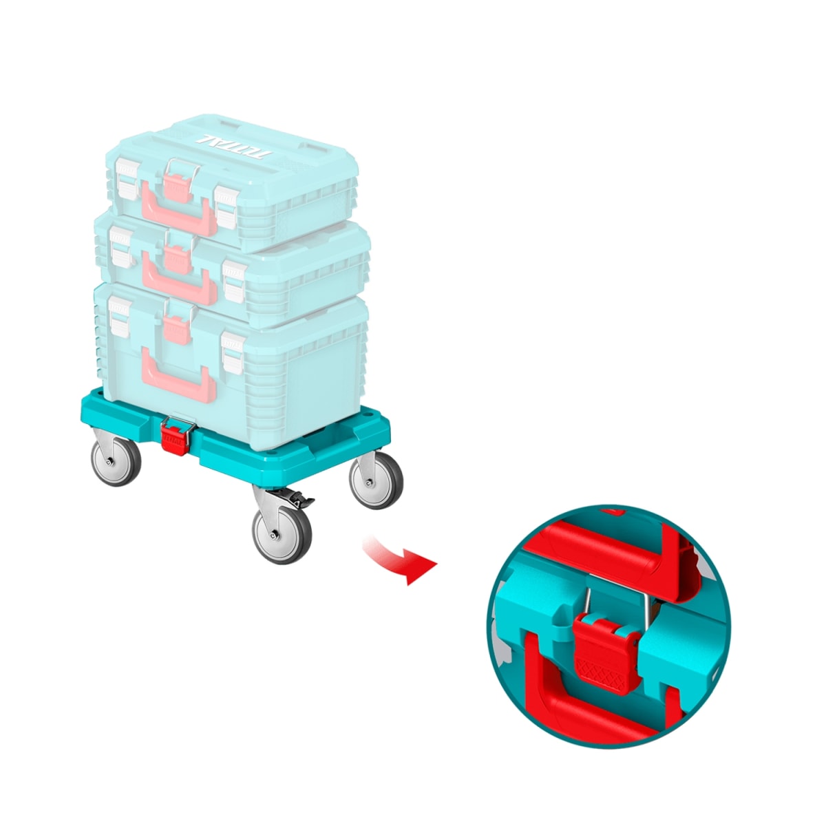 Base con Ruedas para Caja de Herramientas soporta 100kg Total5