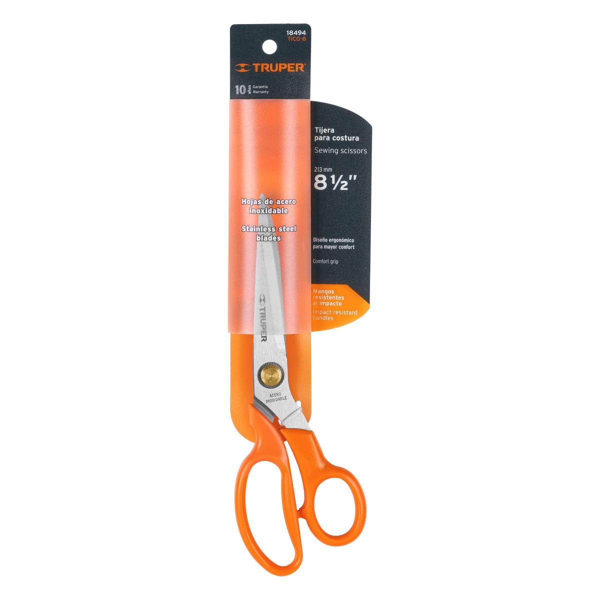 Tijera 8-1/2'' de acero inoxidable para costura. truper4