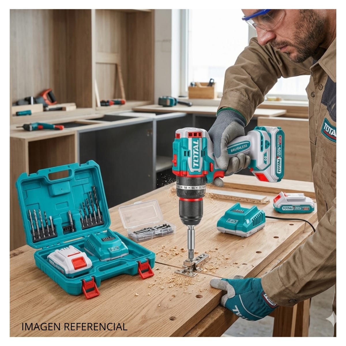 Taladro percutor 66nm + Taladro atornillador 60nm Total2