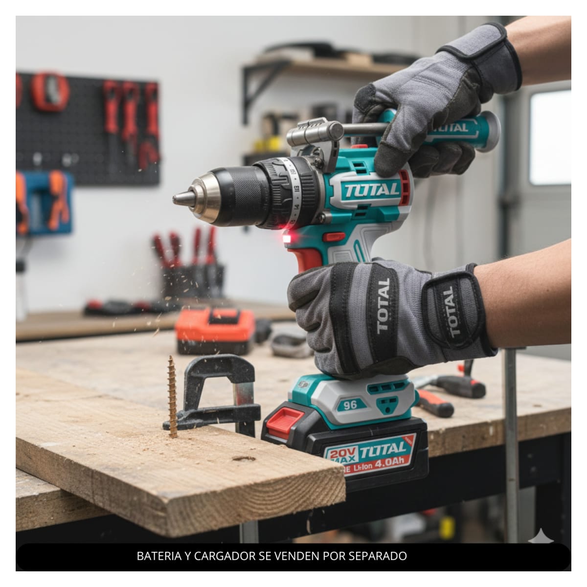 Taladro Percutor 96nm con Mango (solo cabezal) Industrial Total5