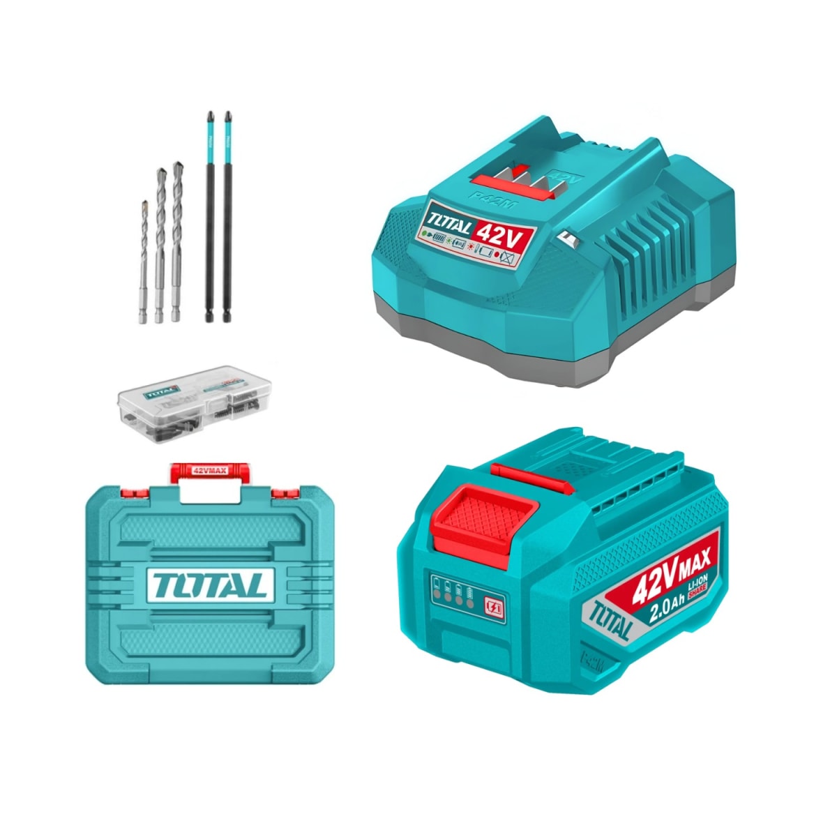 Taladro Percutor 69Nm + 1 Batería y Cargador 42v Total7