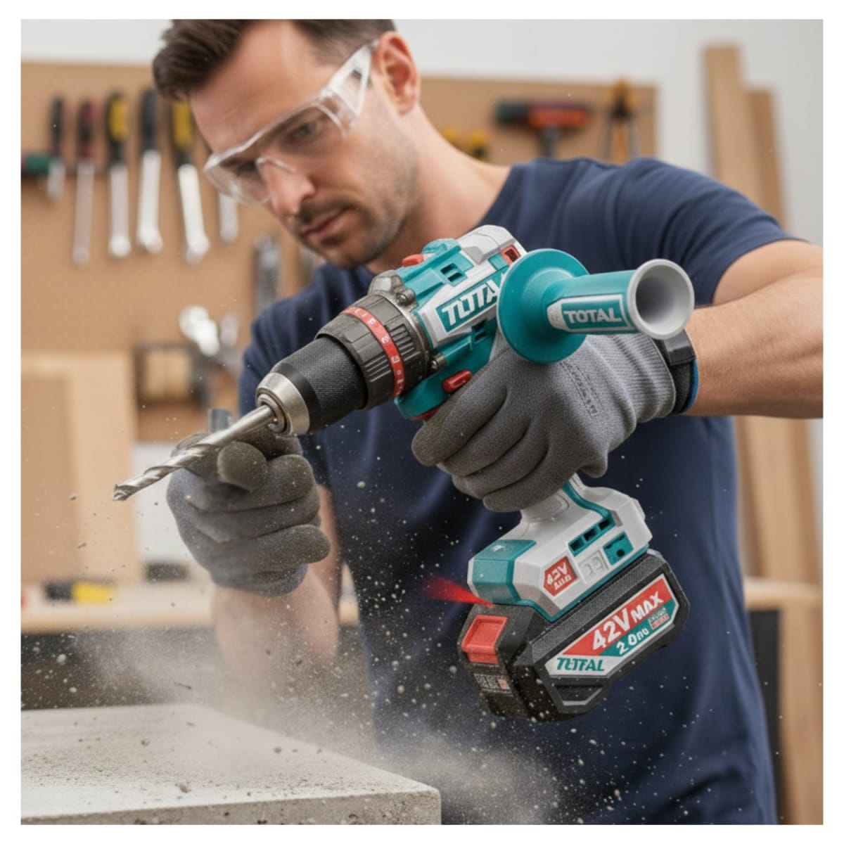 Taladro Percutor 99nm + 2 batería y cargador 42v total6