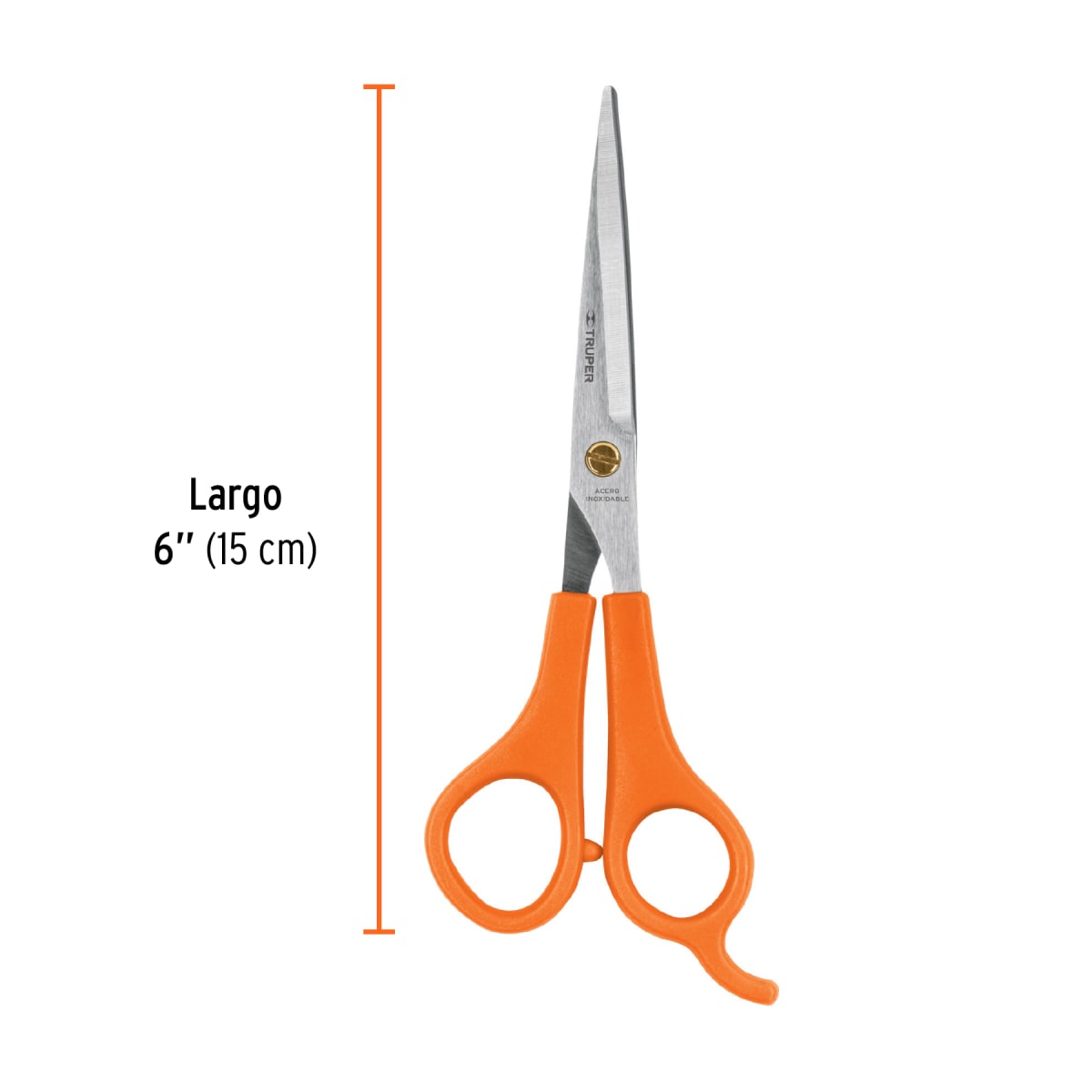 Tijera 6´´ de acero inoxidable con gancho para estilista Truper3