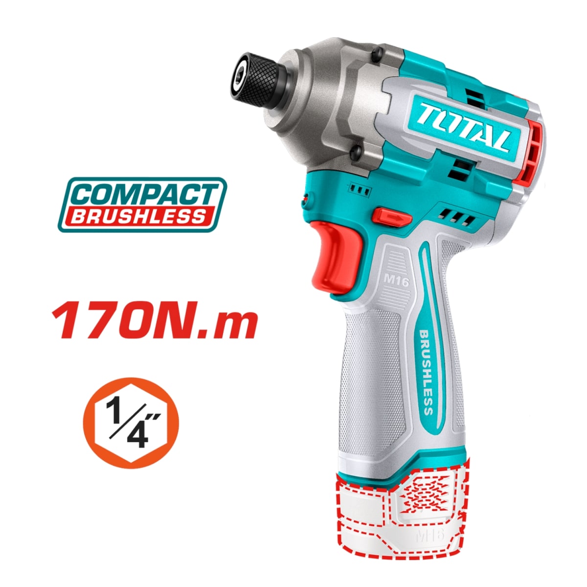 Nivel laser 12 lineas + atornillador de impacto y medidor laser Total3