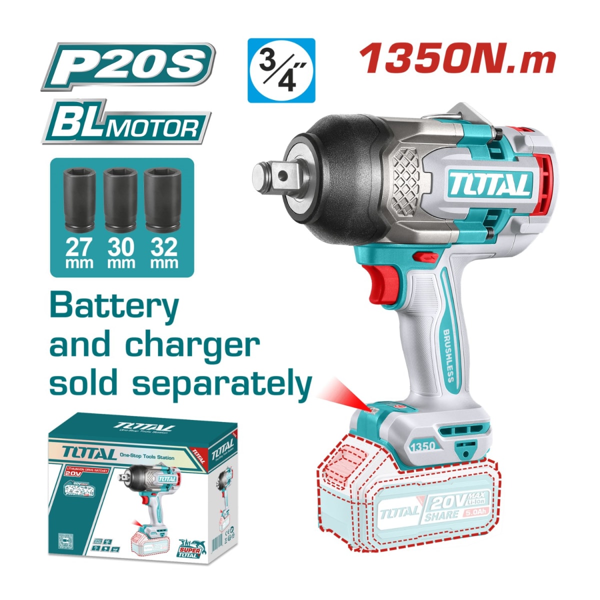 Llave de impacto 3/4