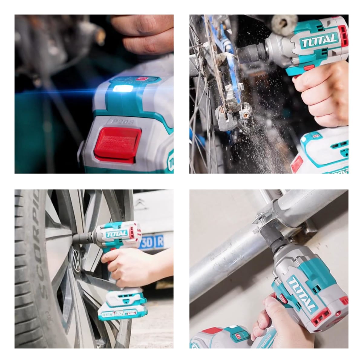 Llave de impacto 400 Nm + 2 baterías 2ah Total6