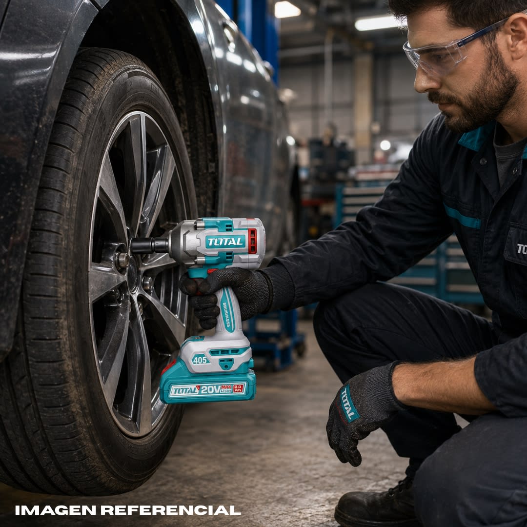 Llave de impacto 405nm + 2 baterias y cargador Total3