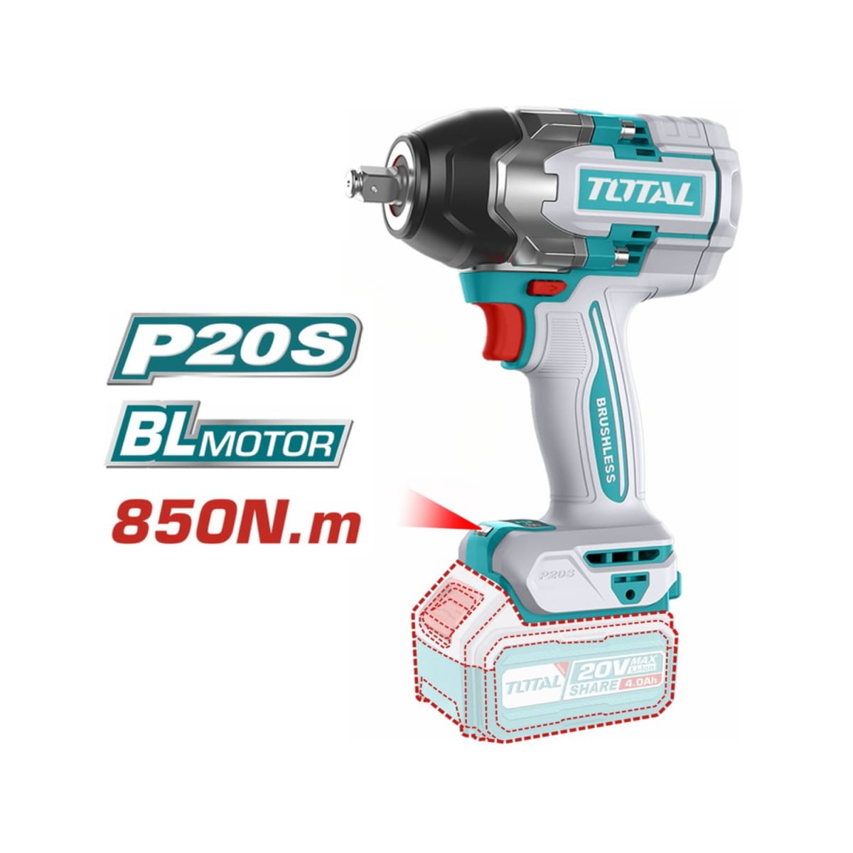 Taladro percutor + llave de impacto 850nm + rotomartillo + amoladora Total6
