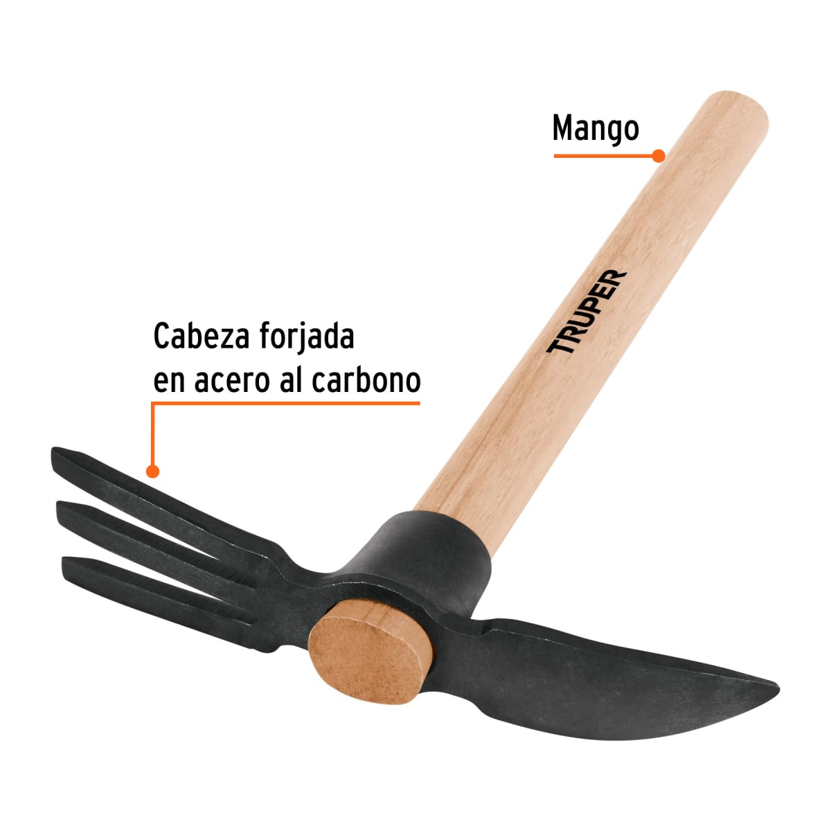 Rastrillo-picota con mango de madera 14