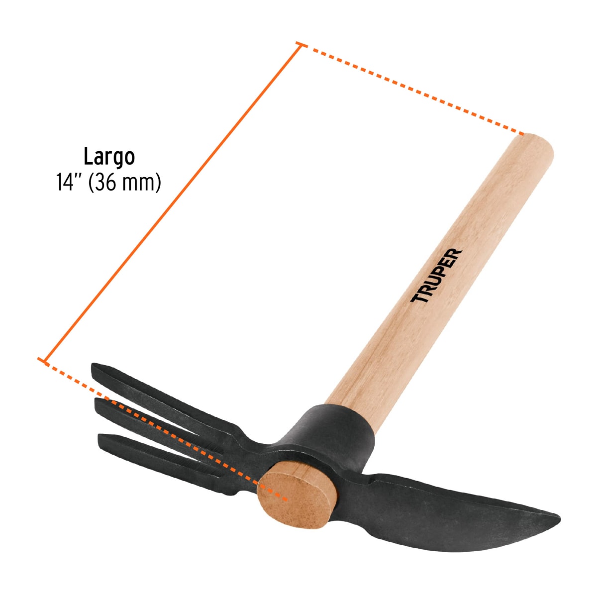 Rastrillo-picota con mango de madera 14