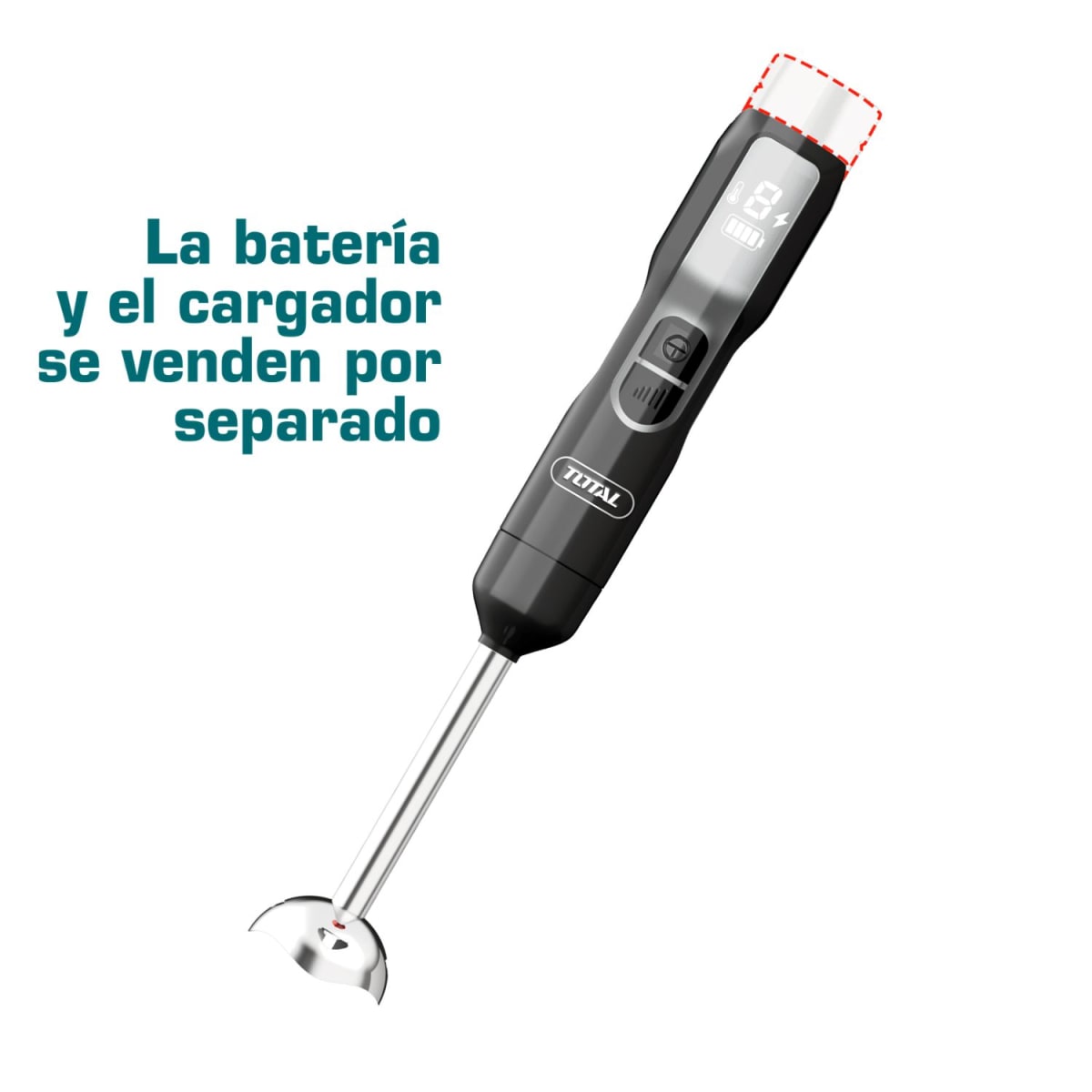 Licuadora de mano 16v con 5 velocidades, equipo solo Total3